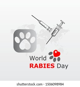 World rabies day vector illustration. 
Minimalist, Beautiful and simple element design.