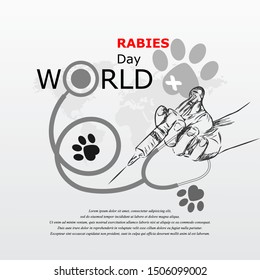 World rabies day vector illustration. 
Minimalist, Beautiful and simple element design.