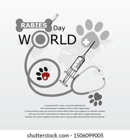 World rabies day vector illustration. 
Minimalist, Beautiful and simple element design.