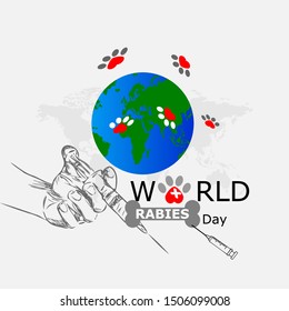 World rabies day vector illustration. 
Minimalist, Beautiful and simple element design.