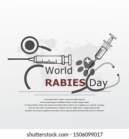 World rabies day vector illustration. 
Minimalist, Beautiful and simple element design.