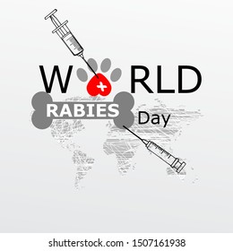 World rabies day vector illustration. 
Minimalist, Beautiful and simple element design.