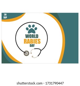 World rabies day vector illustration, health care campaign.  