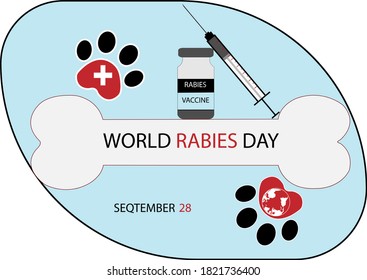 Ilustración vectorial del Día Mundial de la Rabia, 2020