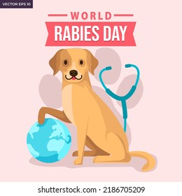 World Rabies Day vector illustration banner. Observed each year on September 28th across the globe. Fit for banner, backdrop, poster. Vector eps 10.