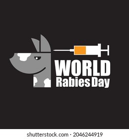 world rabies day Vector Template with dark background. Design for Banner, poster or greeting card