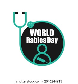 world rabies day with white background. great for greeting card, logo and icon