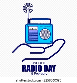 World Radio Day, 13 February, Poster and banner vector