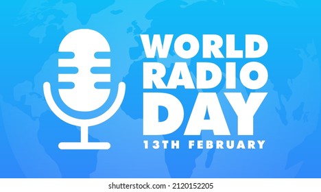 world radio day 13th february modern creative banner, sign, design concept, social media post, template with radio icon and an abstract background 