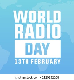 world radio day 13th february modern creative banner, sign, design concept, social media post, template with radio icon and an abstract background 