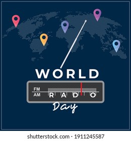 World Radio day. abstract yellow background