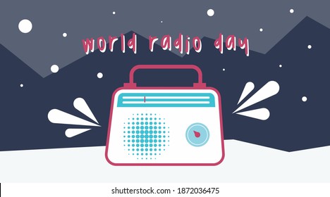 World Radio Day Background Illustration Vector. Retro Radio Day Illustration.