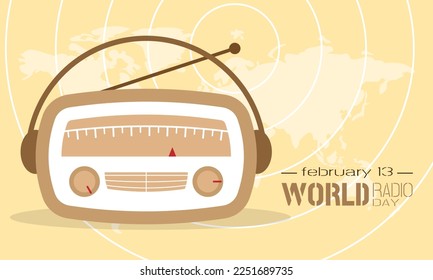 World radio day background. Suitable for radio day's event