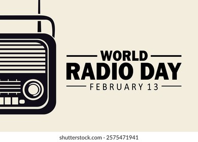 World Radio Day. World Radio Day banner with a vintage radio design. Perfect for holiday background, promo, flyer, brochure, template, and poster.