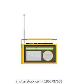 World Radio Day. Blue Retro Radio. Vector Illustrations. Radio Antenna [13]