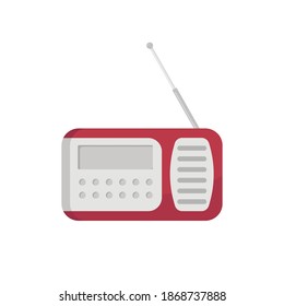 World Radio Day. Blue Retro Radio. Vector Illustrations. Radio Antenna [14]