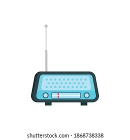 World Radio Day. Blue Retro Radio. Vector Illustrations. Radio Antenna. Blue Radio [16]