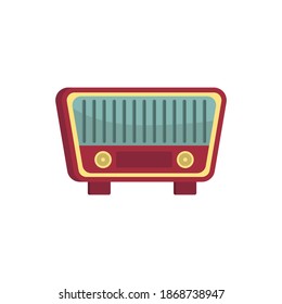 World Radio Day. Blue Retro Radio. Vector Illustrations. Classic Radio [20] 
