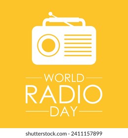World Radio Day celebrated every year on 13th February. Vector banner, flyer, poster and social medial template design.