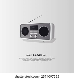World Radio Day celebrated every year on 13th February. social media poster design