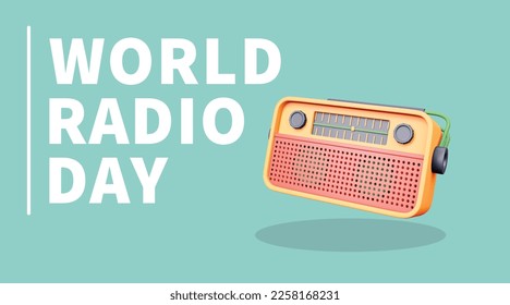 World radio day concept vector illustration. Radio day banner or poster