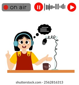 world radio day. World Radio Day concept vector Illustration idea for landing page template. little kids illustration vecator graphic of radio announcer is broadcasting live, perfect for international