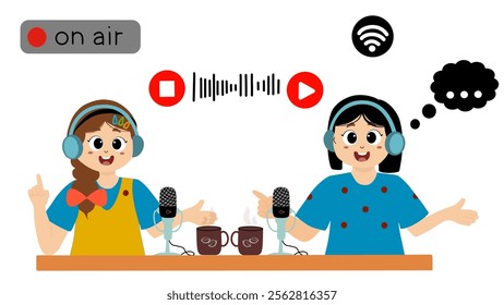 world radio day. World Radio Day concept vector Illustration idea for landing page template. little kids illustration vecator graphic of radio announcer is broadcasting live, perfect for international