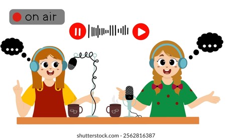 world radio day. World Radio Day concept vector Illustration idea for landing page template. little kids illustration vecator graphic of radio announcer is broadcasting live, perfect for international