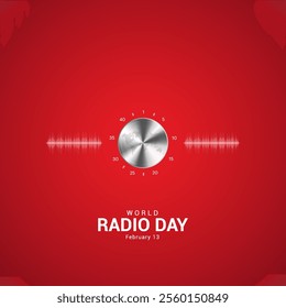 World Radio Day creative concept. vintage radio, Radio day design for banner, poster 3d Illustration.