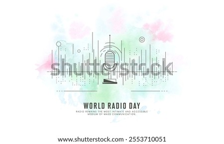 World Radio Day Creative concept background. World Radio Day design for social media posts. 3D Vector Illustration.