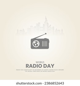 World Radio Day. Radio Day Creative design for social media poster.