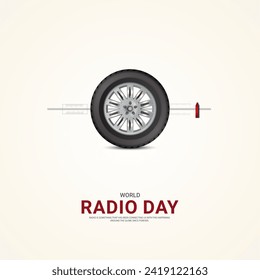 World Radio Day creative design for social media banner, poster 3D Illustration