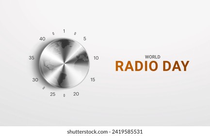 World Radio Day creative design for social media banner, poster 3D Illustration