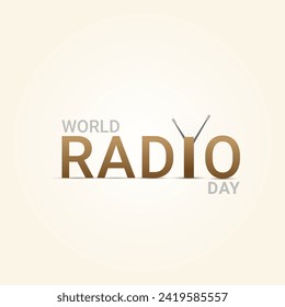 World Radio Day creative design for social media banner, poster 3D Illustration