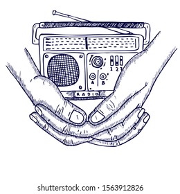 World Radio Day, doodle illustration