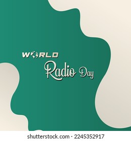 World radio day (February 13th). Minimalist poster design for social media post.