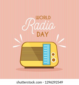 World Radio Day  Illustration Poster Background Template