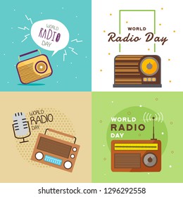 World Radio Day  Illustration Poster Background Template