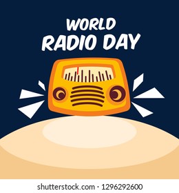 World Radio Day  Illustration Poster Background Template