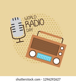 World Radio Day  Illustration Poster Background Template