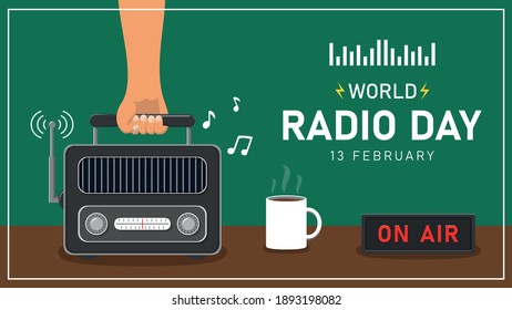 World Radio Day Illustration Template Background