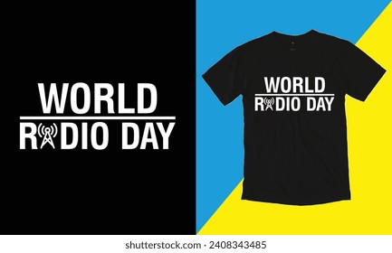 world radio day illustration vector graphic concept. Good for White and Black T Shirt Design