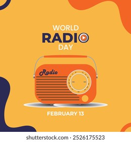 world radio day illustration vector graphic concept. Vector illustration. Editable.