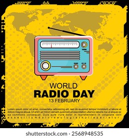 World Radio Day, International Day, Poster and Banner vector
