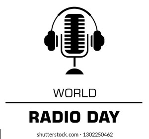 World radio day logo concept on the white background