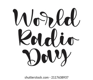 World Radio Day Phrase lettering with white Background