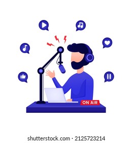 World radio day poster background design vector illustration.