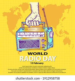 World Radio Day, poster and banner