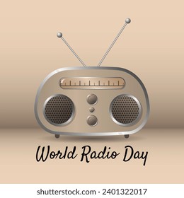 World Radio Day poster with old radio