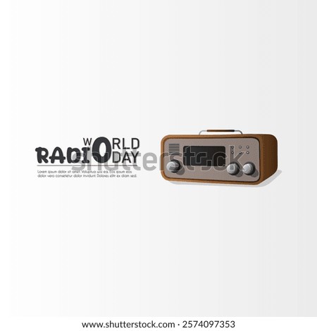 World Radio Day, with a retro effect, social communication advertising, Vintage Radio